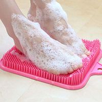 LUDAY Shower Foot Massager Scrubber Feet Cleaner with Non Slip Suction Cups Coffee