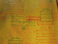 Christmas Carols Musical Script on Gold Foil Embossed Gift Wrapping Paper -24"x30' Roll