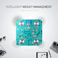 Bluetooth Home Scale Cartoon Cute Fashion Study Supplies Weight Scale Kg Body Fat Composition Monitor Analyzer with Smartphone App for Body Management-396 Lbs