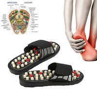 ADAHX Acupoint Massage Slippers Sandal for Men Feet Chinese Acupressure Therapy Medical Rotating Foot Massager Shoes Unisex,42/43
