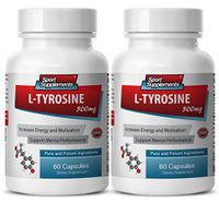 Mood Enhancing Supplements - L-TYROSINE 500MG - Vitamin B6 - Pure and Potent - tyrosine Complex - 2 Bottles (120 Capsules)