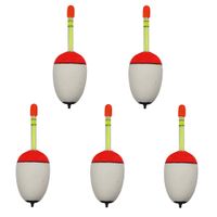 ICE SEA 5pcs 20g-40g EVA Foam Floats Bobber Fishing Floats +10pcs Fishing Luminous Sticks Glow Night Lighting Fishing Floats Bobbers Kit (5pcs 30g Float+10pcs golw Stick)