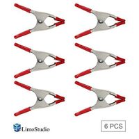LimoStudio, AGG2271, 6" Heavy Duty Metal Spring Clamp, Firm Hold and Grip, Rubber Pad Coated Tip and Grip, Multi Functional Purpose and Use, Constant Strong Hold, [6 Pack]