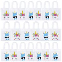 K KUMEED 20 Pack Unicorn Party Bags, Reusable Party Treat Bags Gift Goody Bags for Unicorn Party Favors, Boys and Girls Birthday Party Supplies, Baby Shower