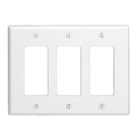 Leviton 80611-W 3-Gang Decora/GFCI Device Decora Wallplate, White
