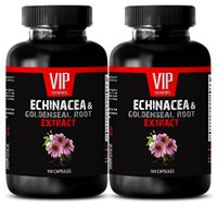 Immunity Booster Pills - ECHINACEA and GOLDENSEAL Root Extract - Echinacea purpurea Capsules - 2 Bottles 200 Capsules