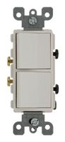 Leviton 5627-W 20 Amp, 120/277 Volt, Decora Single-Pole / Single-Pole AC Combination Switch, Commercial Grade, Grounding, White