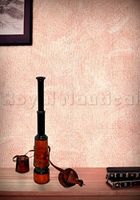 Nautical Maine Antique Telescope Spyglass Leather Stitched Home Decor Gift