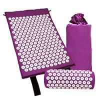 DMNSDD Massage Yoga Mat with Pillow, Acupressure Mat Massager Cushion Relieve Stress Back Body Pain Spike Acupuncture Mat,Purple