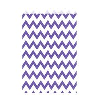 100CT Large Chevron Purple Biodegradable, Food Safe Ink & Paper Cookie Bag, Eco-Friendly Favor Bag, Treat Bag (Chevron Large, Purple)