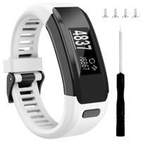 Wizvv Compatible Bands Replacement for Garmin Vivosmart HR, with Metal Buckle Fitness Wristband Strap,White