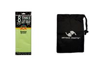 Darice DIY Crafts Supplies Gift Wrapping Tissue Paper Lime Green 20 x 26 inches 8 Sheets (12 Pack) 2506 16 Bundle with 1 Artsiga Crafts Small Bag
