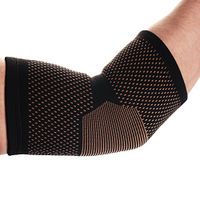 Copper D 2 Sleeves Rayon from Bamboo Copper Compression Elbow Sleeve Brace for Relief from Injuries, Tendonitis and More or Comfort Support for Working Out and Playing Sports, Small Medium