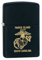 Zippo USMC Parris Island Black Matte Pocket Lighter