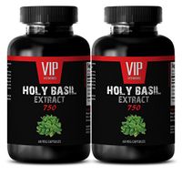 Tulsi Powder - HOLY Basil Extract 750 - Anti Stress Relief - 2 Bottles 120 Veg. Capsules