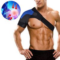 Shoulder Support Rotator Cuff Brace for Men and Women- Adjustable Compression Sleeve for Exercise, Pain Relief and Injuries Recovery- One Size for Shoulder Width from  14'' to 21'' (red, Left)