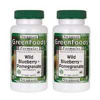 Swanson Wild Blueberry + Pomegranate 60 Veg Capsules (2 Pack)
