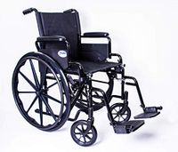 MOBB Home Health Care Deluxe Sturdy K2 Wheelchair with Flip Back Padded Arms for Easy Transfer (16x16 Elevated Legrest)