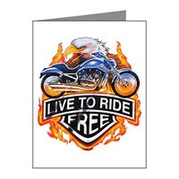 Note Cards (10 Pack) Live To Ride Free Eagle Motorcycle