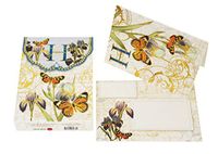 Punch Studio Floral Monogram Pouch Note Cards- #56976H (Letter H)
