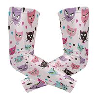 LEVEIS Cat Seamless Pattern Arm Sleeves UV Protection for Men Women Sunblock Protective Gloves Running Golf Cycling Driving Long Arm Cover 1 Pair