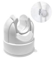 Shower Head Holder, Bathroom Removable Reusable Rotatable Adjustable Angle Suction Cup Handheld Shower Head Holder with Suction Cup Adhesive NO Drill Tool Free Shower Bracket (White)