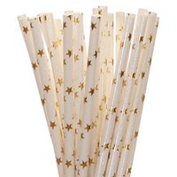 Twinkle Twinkle Little Star Paper Straws (gold foil star, 25)