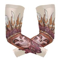 LEVEIS Day of The Dead Sugar Skull Arm Sleeves UV Protection for Men Women Sunblock Protective Gloves Running Golf Cycling Driving Long Arm Cover 1 Pair