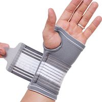 Neotech Care Hand Palm Wrist Support (1 Pair) - Adjustable Compression Strap - Elastic & Breathable Fabric - for Tendonitis, Sport, Bowling, Boxing - Grey Color (Size XL)