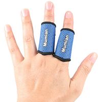 Sports Elastic Finger Sleeves Support Thumb Brace Protector Breathable Elastic Finger Tape for Basketball, Tennis,Baseball, Cycling, Volleyball, Badminton, Boating A71 BU-M