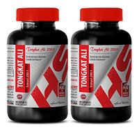 Tongkat ali Root Powder - Extract 200 to 1 TONGKAT ALI 400 MG - Increase Strength (2 Bottles)