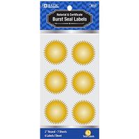Bazic 2 inches Gold Foil Notary Certificate Seal Label (42 Pack), Case of 144