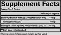 Natural Factors - HerbalFactors Bilberry, Nutritional Support for Vision, 60 Capsules