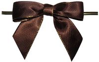 BAYWIND LTD; 3" Brown with Gold Edge Twist Tie Bows- 100pc