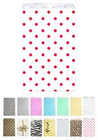 Novel Box® Red Polka Dot Print Paper Gift Candy Jewelry Merchandise Bag Bundle 6X9" (100 Count) + Custom NB Pouch