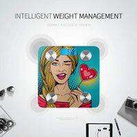 Beautiful Girl Oil Painting Fashion Weigh Scales Scales for Weight Smart Weight Scale Tracks 8 Key Compositions Analyzer Sync with Fitness Apps 400 Lbs