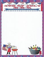 4th Of July BBQ Stationery Printer Paper 26 Sheets