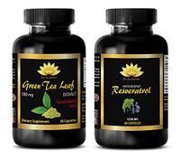 Anti-Aging Essential - Green Tea Extract – RESVERATROL - resveratrol antioxidant - Combo (2 Bottles)
