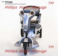 Tzora - Titan - Folding Lightweight Scooter - 3-Wheel - Silver - Phillips Power Package TM - to $500 Value