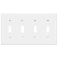 ENERLITES Toggle Light Switch Wall Plate, Size 4-Gang 4.50" x 8.19", Unbreakable Polycarbonate Thermoplastic, 8814-W, White