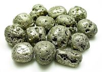 The Magic Is In You (1) Pyrite Tumbled Crystal with Description Card - 7/8" to 1 & 1/8" Long, by 3/4" to 7/8" Wide.