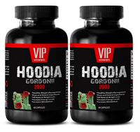 Fat Burning Natural Supplements - HOODIA GORDONII Extract 2000mg - Hoodia Patch hoodia Helps - 2 Bottles 120 Capsules
