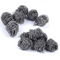 NUOMI Stainless Steel Scrubbers Sponges Metal Scouring Pads for Dishes Pots, 12 Pack
