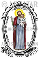 St Joseph Foster Father of Jesus patron of Fathers 4"x6" Set of 6 Linen Postcards