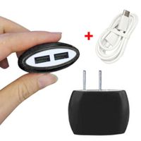 GBSELL US Plug 2A Dual USB Ports AC Power Charger Adapter With type C Charge Date Cable Home Wall Travel (Black)