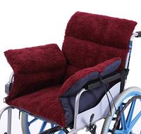 Sherpa Fleece Wheelchair Cushion Soft Chair Cushion-Burgundy