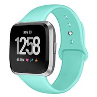 Kmasic Sport Band Compatible with Fitbit Versa/Fitbit Versa 2/Fitbit Versa Lite Edition, Soft Silicone Strap Replacement Wristband Versa Smart Fitness Watch, Teal, Small