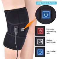 Dr A-Z Knee Brace Support Heating Pad Detachable USB Patella Cap Weak Leg Sprain Arhritis Joint Pain Relief, Injury Recovery Meniscus Tear Tendonitis Adjustable Strapping & Breathable KS10