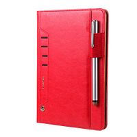 10.5 inch iPad Pro 10.5 Tablet Book Cover,TechCode Premium PU Leather Case Tablet Smart Stand Wallet Case Slim Fit Cover with [Pencil Holder] [Card Slot] [Hand Strap] for Apple iPad Pro 10.5 inch(Red)