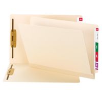 Smead TUFF Laminated End Tab Fastener File Folder, Shelf-Master Reinforced Straight-Cut Tab, 2 Fasteners, Letter Size, Manila, 50 per Box (34105)